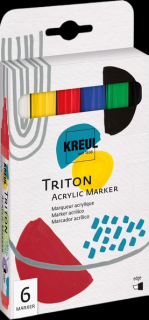 Sada akrylových markerů KREUL Triton edge - 6ks (Akrylové fixy)