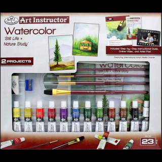 Sada akvarelových barev Royal Langnickel s instruktorem - 23ks (Sada akvarelových barev Royal Langnickel s instruktorem 23ks - studie zátiší a přírody)