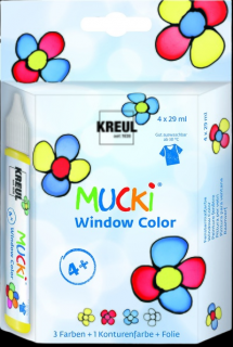 Sada barev na sklo Kreul MUCKI 4 x 29ml (Barvy na okno)