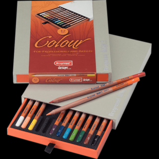 Sada barevných tužek Bruynzeel Design - 12ks (Bruynzeel Design - Barevné tužky v dřevěném boxu - 12ks)