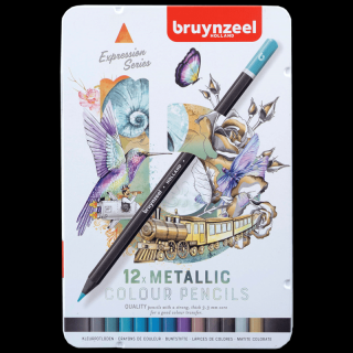 Sada barevných tužek Bruynzeel Expression - Metalické - sada 12ks (Bruynzeel Expression colour pencils)