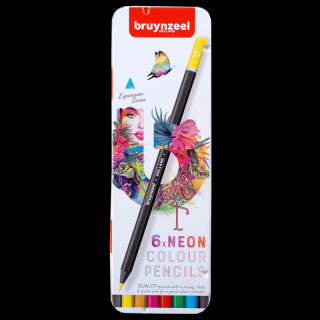 Sada barevných tužek Bruynzeel Expression - Neonové - sada 6ks (Bruynzeel Expression colour pencils)