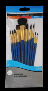 Sada štětců D&amp;R Simply na akvarel Natural &amp; Synthetic - 10ks (sada štětců)
