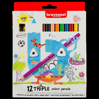 Sada tužek pro děti Bruynzeel - Trojúhelníkové - 12ks (Sada tužek pro děti Bruynzeel - Trojúhelníkové - 12ks)