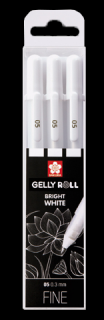 Sakura Gelly Roll Bright White Fine 05 - sada 3 ks (Sakura Gelly Roll Bright White Medium 05, 0.3 mm)