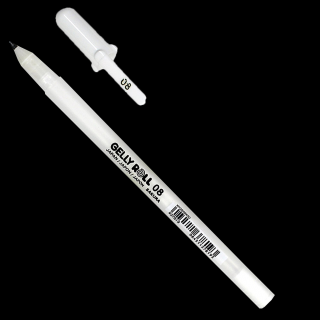 Sakura Gelly Roll Gelové Pero Bíle 08 - 0.4 mm (Sakura Gelly Roll Gel Pen White 08 - 0.4 mm)