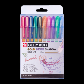 Sakura Gelly Roll Gold &amp; Silver Shadow sada 10ks (Sakura Gelly Roll Gold &amp; Silver Shadow sada 10ks)
