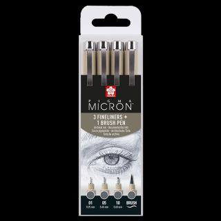 SAKURA Pigma Micron sada 4 ks - Cool Gray (SAKURA Pigma Micron sada 4 ks - Cool Gray)