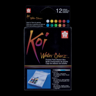Sketch box s akvarelovými barvami Sakura Koi - 12 kusů (Akvarelové barvy)