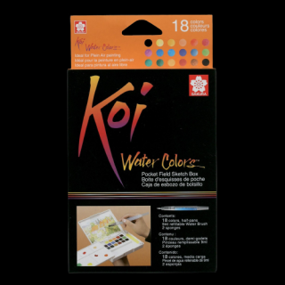 Sketch box s akvarelovými barvami Sakura Koi - 18 kusů (Akvarelové barvy)