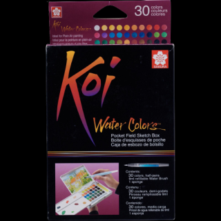 Sketch box s akvarelovými barvami Sakura Koi - 30 kusů (Akvarelové barvy)