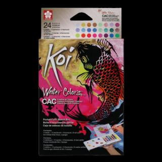 Sketch box s efektovými akvarelovými barvami Creative Art Sakura Koi - 24 kusů (Akvarelové barvy)