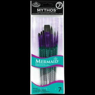 Štětce pro olej / akryl / akvarel MYTHOS - 7ks set (Štětce Royal Langnickel MYTHOS - Mermaid - Black Taklon)