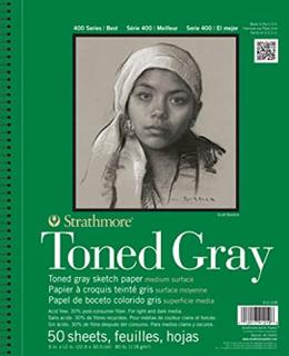 Strathmore Toned Gray Sketch paper 22,9x30,5cm 400 series 118g 50ks (Strathmore Toned Gray Sketch paper 22,9x30,5cm 400 series 118g 50ks)