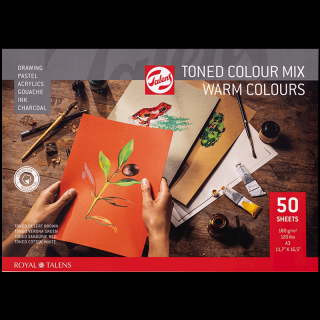 Talens Tónovaný papír - Teplé barvy A4, 180g - 50 listů (Talens Tónovaný papír - Teplé barvy A4, 180g - 50 listů)