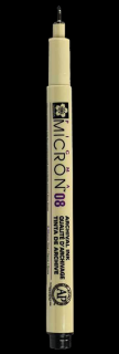 Technické pero SAKURA Pigma® Micron 08 - 0,5 mm černé (Mikrónové perá Sakura Pigma® Micron - různe barvy)