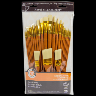 Výhodná umělecká sada štětců Royal Langnickel - Bone - 25 ks set