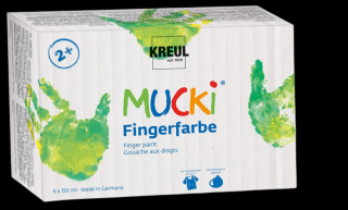 Základní sada prstových barev Kreul MUCKI 6x150 ml (Sada barev pro děti)