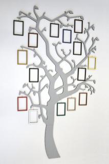 Dřevěný strom s fotorámečky na zavěšení - EXTRA BAREVNĚ LAKOVANÝ (Dřevěný strom s fotorámečky na zavěšení - EXTRA BAREVNĚ LAKOVANÝ)