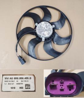 Větrák elektrický 260/90W 390mm Originál 6R0959455D , 6R0 959 455 D