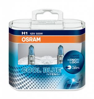 H1 12V 55W Osram Cool Blue Intense 64150CBI sada 2 kusy (OSRAM žárovka H1 12V 55W 64150CBI-HCB Cool Blue Intens duobox)