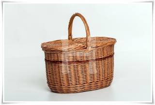 Piknikový koš proutěný 018B | ROZMĚRY: 39x30cm (dxš) | VÝŠKA: 26/42cm