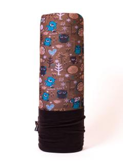 Dětský zateplený šátek 4FUN Garden brown POLARTEC