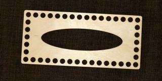 Dřevěné víko na kapesníky - obdélník 22 x 10 cm