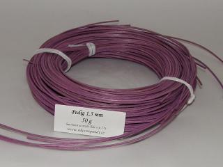 Pedig barvený pr. 1,5 mm - 50 g fialová (Pedig barvený pr. 1,5 mm - 50 g fialová)