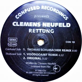 12  Clemens Neufeld ‎– Rettung (Deska je hodně ohraná (Germany, 1998, Techno))