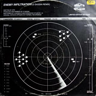 12  E-Sassin / UFO! ‎– Enemy Infiltration (E-Sassin Remix) / Rokkit! (UFO! Remix (Deska mírně ohraná s vlásenkami. Obal také mírně obnošený.)
