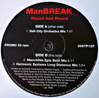 2x12  Manbreak ‎– Round And Round (UK, 1998, Breakbeat, House, Downtempo, Jazzdance, Big Beat)