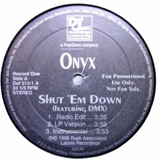 2x12  Onyx ‎– Shut 'Em Down (KOMPILACE, Promo, Limited Edition, Single, Compilation  (US, 1998) Thug Rap, Gangsta, Hardcore Hip-Hop)