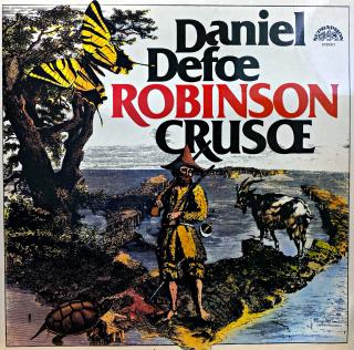 2xLP Daniel Defoe - Robinson Crusoe (Obě desky jsou v pěkném stavu, jen velmi lehké stopy používání pod ostrým světlem. Rozevírací obal ve velmi dobrém stavu.)