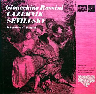 3xLP Gioacchino Rossini / G. Zani - Lazebník Sevillský (Il Barbiere Di Siviglia) (V kartonovém boxu včetně brožury (36 stran). Všechny tři desky jsou ve velmi dobrém stavu. Box je taky pěkný, jen lehce obnošený.)