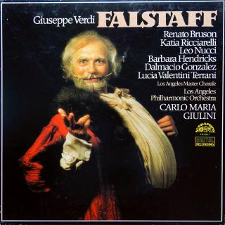 3xLP Giuseppe Verdi - R. Bruson, Los Angeles Philharmonic Orchestra - Falstaff (V kartonovém boxu včetně knížky (32 stran). Všechny tři desky jsou v krásném stavu, lesklé, pravděpodobně nehrané. Box jen lehce obnošený.)