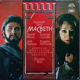 3xLP Verdi - Milnes, Cossotto, Carreras, Raimondi, Mutti ‎– Macbeth (V kartonovém boxu včetně knížky (20 stran). Všechny tři desky jsou ve velmi pěkném stavu, pár jemných vlásenek. Box taky pěkný s několika nevýraznými škrábanci.)