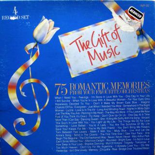 4xLP The Gift Of Music: 75 Romantic Memories From Your Favourite Orchestras (V kartonovém boxu. Desky ve velmi dobrém stavu (Kompilace, UK, 1982, Big Band, Easy Listening))