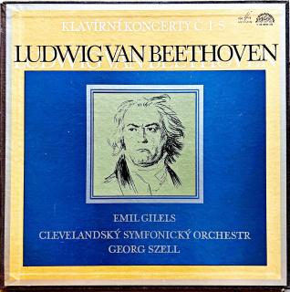 5xLP Beethoven, Gilels, The Cleveland Orchestra, Szell – Klavierkonzerte Nr.1-5 (V kartonovém boxu. Desky v top stavu!)