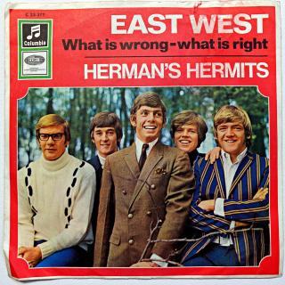 7  Herman's Hermits – East West (Deska je ohraná, mnoho jemných vlásenek i pár velmi jemných povrchových oděrek. Hraje fajn, velmi dobrý zvuk, jen mírný praskot v tichých pasážích. Obal je trochu obnošený.)