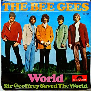 7  The Bee Gees – World (Deska je hodně ohraná, posetá vlásenkami. Hraje stále velmi dobře, pouze mírný praskot v záznamu. Obal je lehce obnošený.)