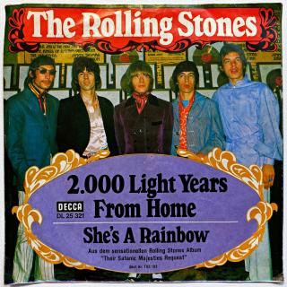 7  The Rolling Stones – 2,000 Light Years From Home (Deska je ohraná s mnoha vlásenkami i povrchovými oděrkami. Nicméně hraje stále dobře s mírným praskotem v záznamu, v tichých pasážích praskot výrazný. Obal je v dobrém stavu, jen trochu pokrčený viz fot
