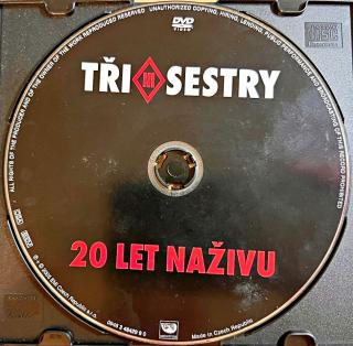 DVD Tři Sestry – 20 Let Naživu (Chybí obal i booklet. Pouze CD v  single  krabičce. Disk je ve špatném stavu viz foto.)