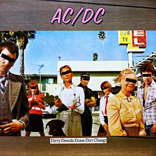 LP AC/DC – Dirty Deeds Done Dirt Cheap (Originální vnitřní obal s potiskem.)