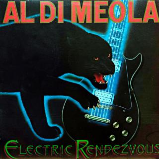 LP Al Di Meola – Electric Rendezvous (Deska je v pěkném stavu, pouze velmi jemné vlásenky pod ostrým svělem. Bezvadný a čistý zvuk i v pasážích mezi skladbami. Obal je taky pěkný a lesklý, jen velmi lehké stopy používání.)