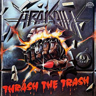 LP Arakain ‎– Thrash The Trash (Deska je v pěkném stavu, jen lehce ohraná s velmi jemnými vlásenkami. Hraje fajn, bezvadný zvuk. Obal je v krásném stavu, pouze dvě drobné oděrky na hranách.)