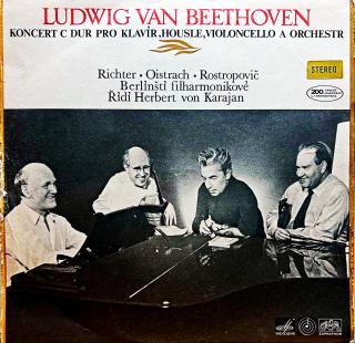 LP Beethoven, Richter, Oistrach, Rostropovich, Karajan – Koncert C Dur Pro Kl... (Deska ve velmi pěkném stavu.)