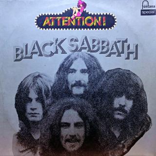 LP Black Sabbath – Attention! Black Sabbath! (Deska je trochu ohraná, mnoho vlásenek. Hraje stále fajn, výborný zvuk, jen mírný praskot v tichých pasážích. Obal je pěkný, lehce obnošený.)