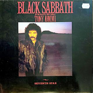 LP Black Sabbath Featuring Tony Iommi ‎– Seventh Star (Deska je v krásném a lesklém stavu, jen pár ultra-jemných vlásenek. Hraje bezvadně, výborný a čistý zvuk i v tichých pasážích. Obal je lesklý a v perfektní kondici, pouze cenovka na čelní straně viz f