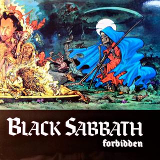 LP Black Sabbath ‎– Forbidden (Neoficiální vydání včetně insertu. Červený vinyl, mramorovaný s černými žilkami. Deska trochu ohrátá, několik výraznějších škrábanců. V záznamu je slyšet mírný praskot v tichých pasážích, ale žádné výrazné lupance. Obal v be
